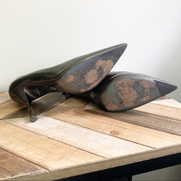 Dolce and Gabbana Green Leather Heels - Picture 9 of 11